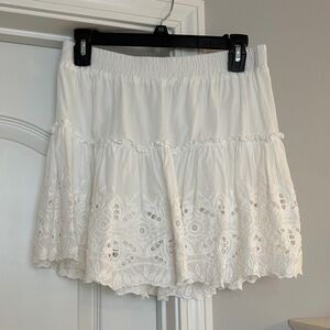 White Lace Trimmed Skirt